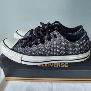"CONVERSE" LOW TOP BLACK/THUNDER/WHITE SNEAKERS- MEN'S SIZE 7, WOMEN'S SIZE 9